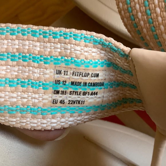 Fitflop Surfer Weave Striped Men’s Toe-Post Sandal Sandstone - Picture 11 of 16